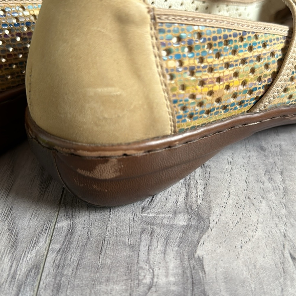 Rieker Women's Mary Jane Flats with Accent Perforation, Beige + Rainbow - Picture 11 of 11